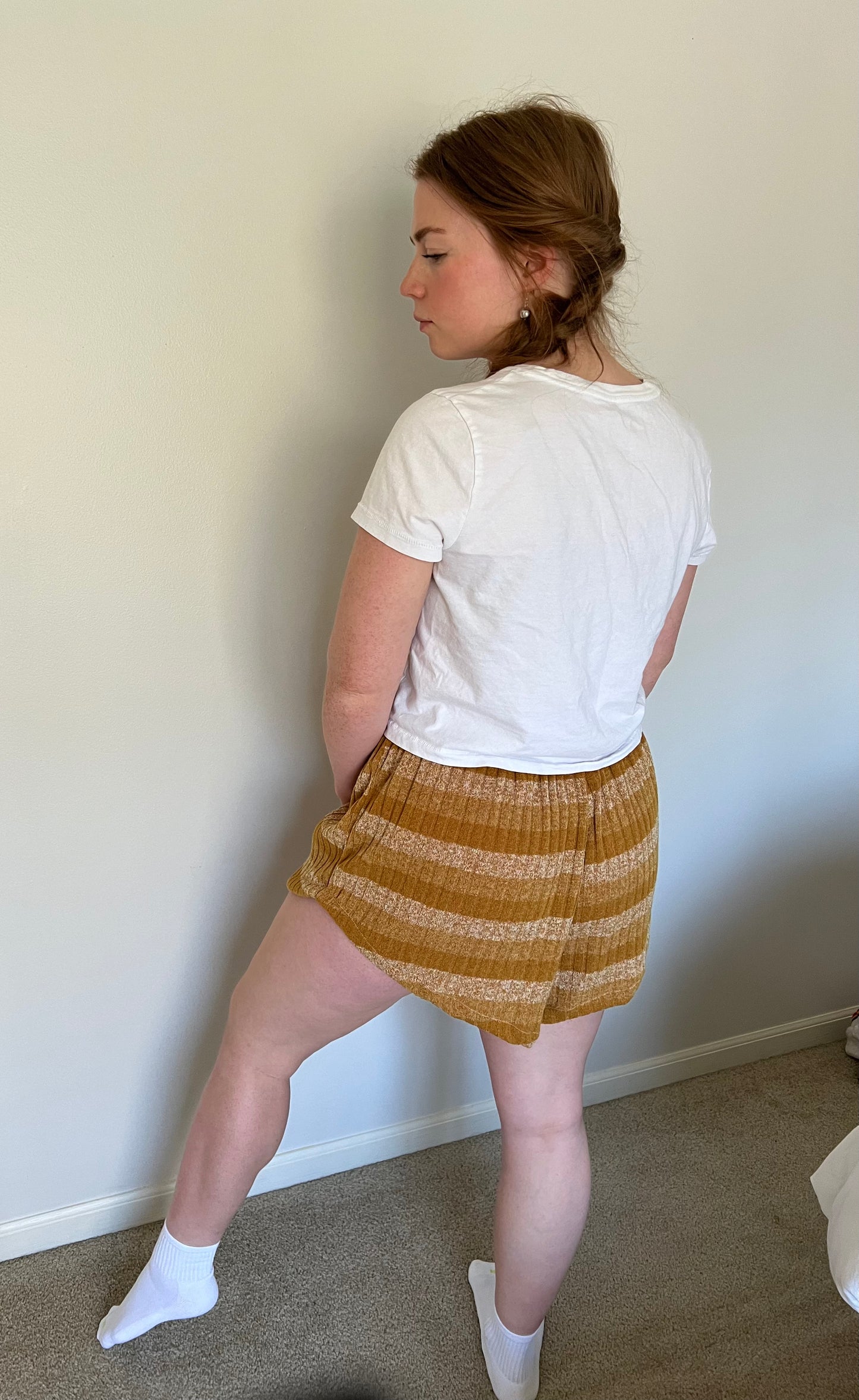 Ochre Striped Shorts