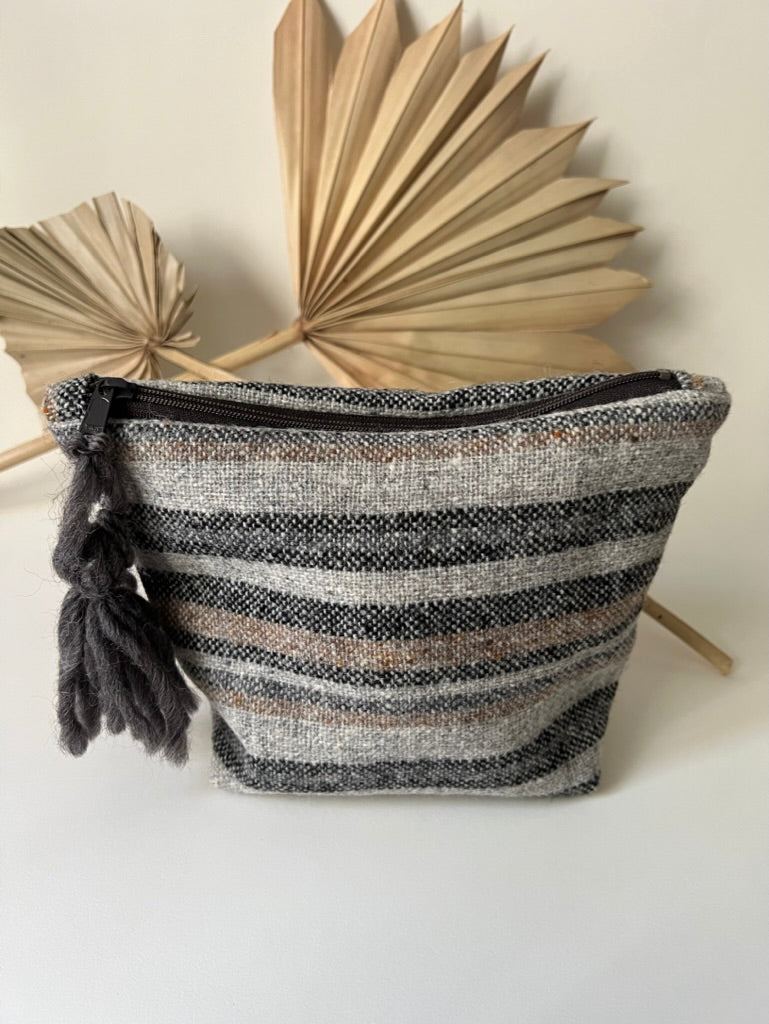 Tall Tweed Makeup Bag