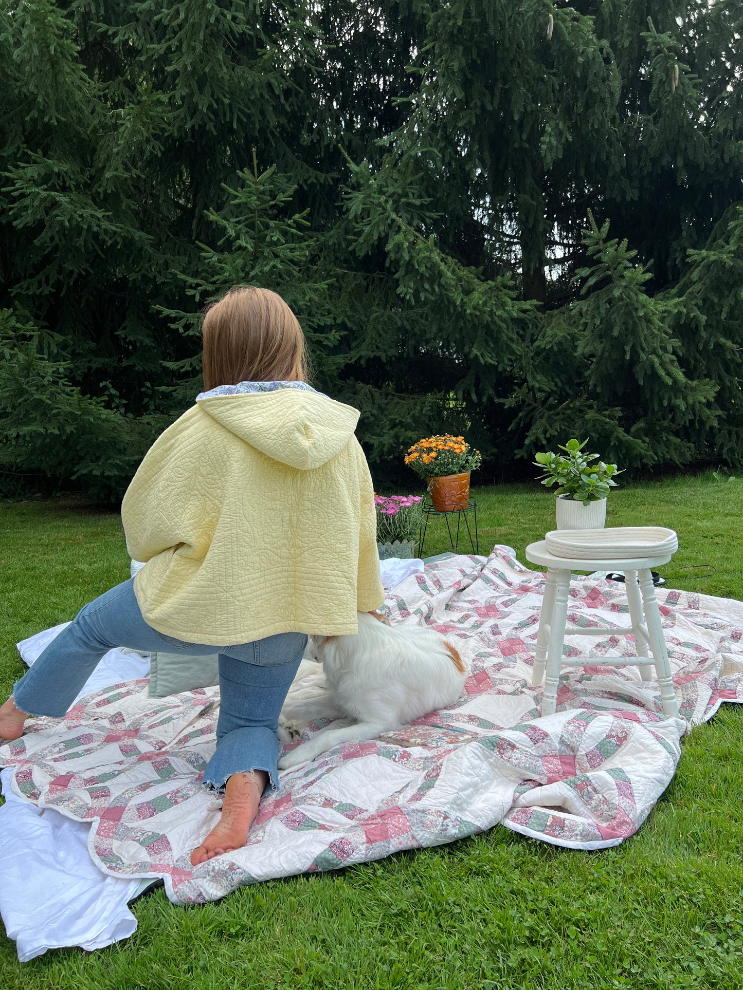 Butter Hooded Quilt Coat