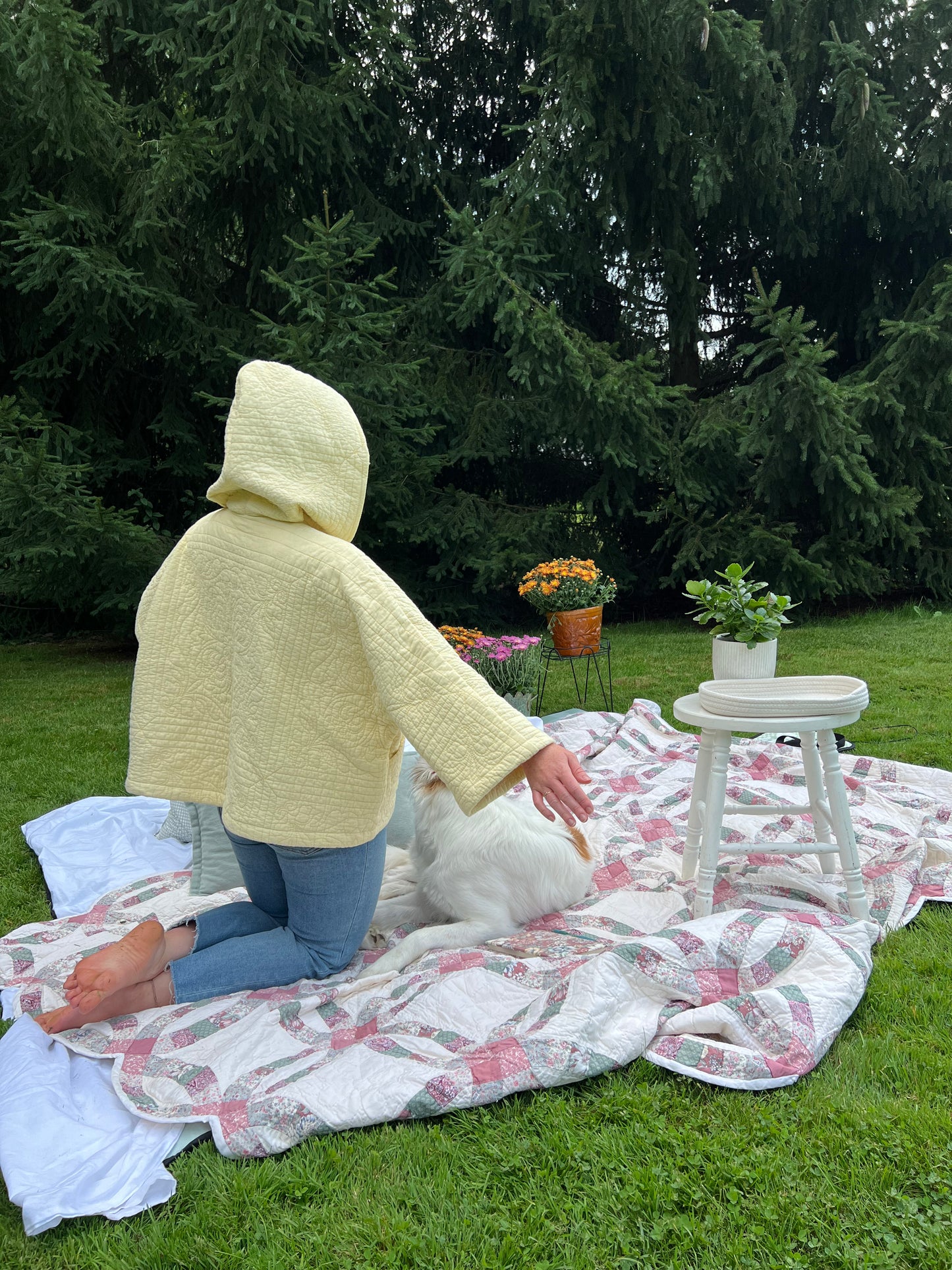 Butter Hooded Quilt Coat